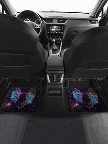 2PCS Universal Fit ACE Rubber Backing Waterproof Anti Slip Wear Resistant Easy Clean Wing Pattern Car Rear Seat Floor Mat For All Seasons Car Interior Auto Accessories - A - View 6