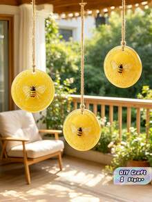Bee Round Pendant Silicone Mold For DIY Plaster Aromatherapy Stone & Car Hanging Epoxy Resin Casting Mould - multicolor - View 1