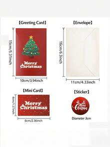 3D Pop‑Up Christmas Greeting Card, Cartoon Christmas Tree Message Card, Christmas Eve Gift, Corporate Blessing Card - multicolor - View 3