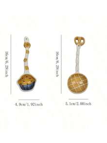 1PC/2PCS Mix And Match Cute Dessert Design Soup Spoon, Ceramic Baking Spoon, Cute Berry Spoon, Muffin/Pineapple/Croissant Design Dessert Spoon, Cute Kitchen And Dining Spoon - View 15