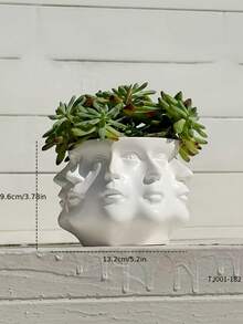 1 PC Creative Multi Face Design Decorative Functional Indoor Outdoor Plant Display Home Garden Decor Face Planter Flower Pot Halloween Party Office Balcony Patio Spring Summer Adults Plant Lovers Gardeners Unique Art Planter Creative Planter - A - View 2