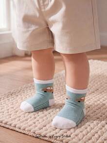 Cozy Pixies 5 Pairs Of Baby Socks, Car Socks, Colored Striped Socks, Morandi Color Children's Socks, Baby Cute Versatile Travel Socks - Multicolor - View 6