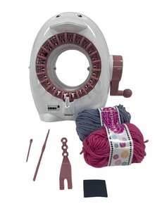 Needle Hand Knitting Loomkit, Diy Scarf, Hat, Sweater, And Socks For Adults, With Row Counter - pink - View 15