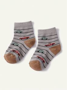 Cozy Pixies 5 Pairs Of Baby Socks, Car Socks, Colored Striped Socks, Morandi Color Children's Socks, Baby Cute Versatile Travel Socks - Multicolor - View 10