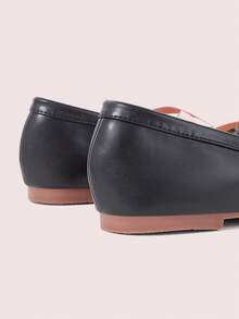 CUCCOO DOLLMOD French Black Split-Toed Ballet Shoes Women's Soft Leather Cross-Strap Mary Jane Shoes Flat Commuter Shoes - Black - View 6