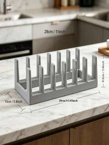 Multi Functional Plastic Kitchen Pot Lid Rack Cutting Board Holder Countertop Space Saving Organizer For Kitchen Utensils - Multicolor-upgraded - View 2