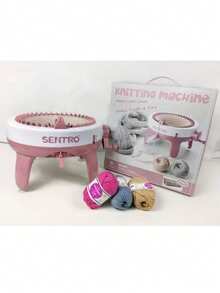 Needle Hand Knitting Loomkit, Diy Scarf, Hat, Sweater, And Socks For Adults, With Row Counter - pink - View 12