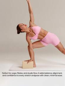 GLOWMODE Sunrise Practice Two-Tone High-Density Yoga Block With Textured Matte Non-Slip Finish For Yoga, Pilates & Advanced Practice Studio Wellness - Pink - View 2