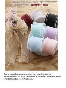 1pc Fish Tail Pearl Packaging Ribbon, Pearl Trim Floral Bow Hair Clip, DIY Wavy Ribbon, Gift Wrapping Decorative Ribbon, Suitable For Hair Clips, Bows, Weddings, Valentine's Day, Mother's Day, New Year, Birthdays, Headbands, Flowers, Gifts - multicolor - View 12