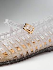SHEIN VACAZURE Women Comfy Vacation Ankle Strap Clear Jelly Flat Sandals - transparent color - View 5