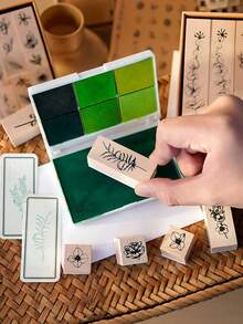Foliage Planner Stamp, Vintage Floral & Botanical Rubber Stamp For DIY Decoration And Printing - Multicolor - View 6