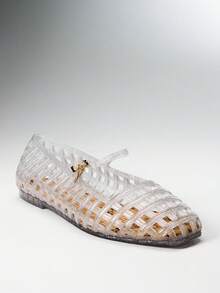 SHEIN VACAZURE Women Comfy Vacation Ankle Strap Clear Jelly Flat Sandals - transparent color - View 2