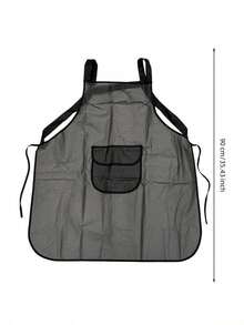 Madebyblanc 1pc Lightweight PU Kitchen Apron, Modern Solid Color Sleeveless Cooking Bib With Cross-Back Or Waist-Tie Design And Practical Pockets, Black Or White Work Apron For Cooking, Baking, Dishwashing, Cleaning, Cafe, Restaurant And Daily Home Use - Multicolor - View 11