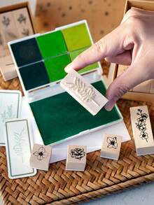Foliage Planner Stamp, Vintage Floral & Botanical Rubber Stamp For DIY Decoration And Printing - Multicolor - View 5