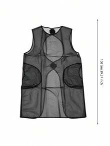 Madebyblanc 1pc Lightweight PU Kitchen Apron, Modern Solid Color Sleeveless Cooking Bib With Cross-Back Or Waist-Tie Design And Practical Pockets, Black Or White Work Apron For Cooking, Baking, Dishwashing, Cleaning, Cafe, Restaurant And Daily Home Use - Multicolor - View 12