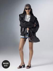 SHEIN SHUZIA 女款寬楦版人造麂皮扭結粗跟穆勒鞋，棕色方頭套腳高跟涼鞋 - 巧克力棕 - 查看 7