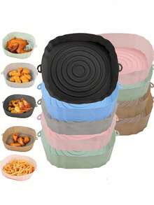 1 Piece Reusable Silicone Baking Mat, Non-Stick And Chemical-Free, Suitable For Air Fryer Accessories And Kitchen Baking And Cooking Tools - Multicolor - View 13