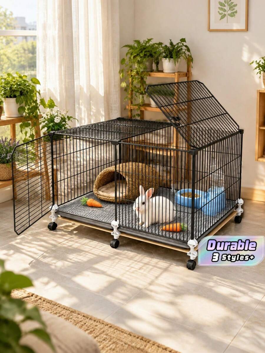 Encrypted Rabbit Cage Large Household Indoor Rabbit Cage With Toilet Suitable For Guinea Pigs And Hamsters Pet Rabbit Hutch - Multicolor - View 1
