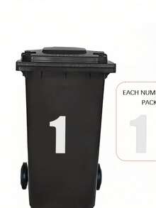 1pc PVC Self-Adhesive White Number Sticker - 5.91 Inch (15 Cm) Commercial Grade High Visibility Reflective Trash Can Label, No Residue Edges; Suitable For Wheeled Trash Cans, Large Garbage Bins, Vehicle Trash Cans And Garage Storage Organization - Multicolor - View 7