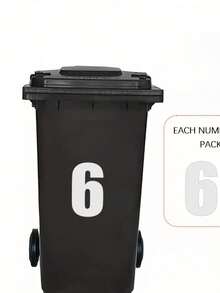 1pc PVC Self-Adhesive White Number Sticker - 5.91 Inch (15 Cm) Commercial Grade High Visibility Reflective Trash Can Label, No Residue Edges; Suitable For Wheeled Trash Cans, Large Garbage Bins, Vehicle Trash Cans And Garage Storage Organization - Multicolor - View 13