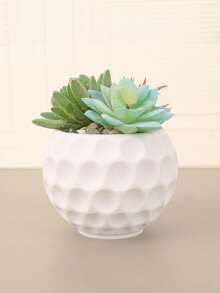1PC Standard Size Dotted Embossed Textured Succulent Planter Pot With Sturdy Non Slip Base Drainage Hole Lightweight Space Saving Versatile Use For Desktop Balcony Patio Indoor Outdoor Plant Display Home Office Living Room Bedroom Entryway Kitchen - A - View 14