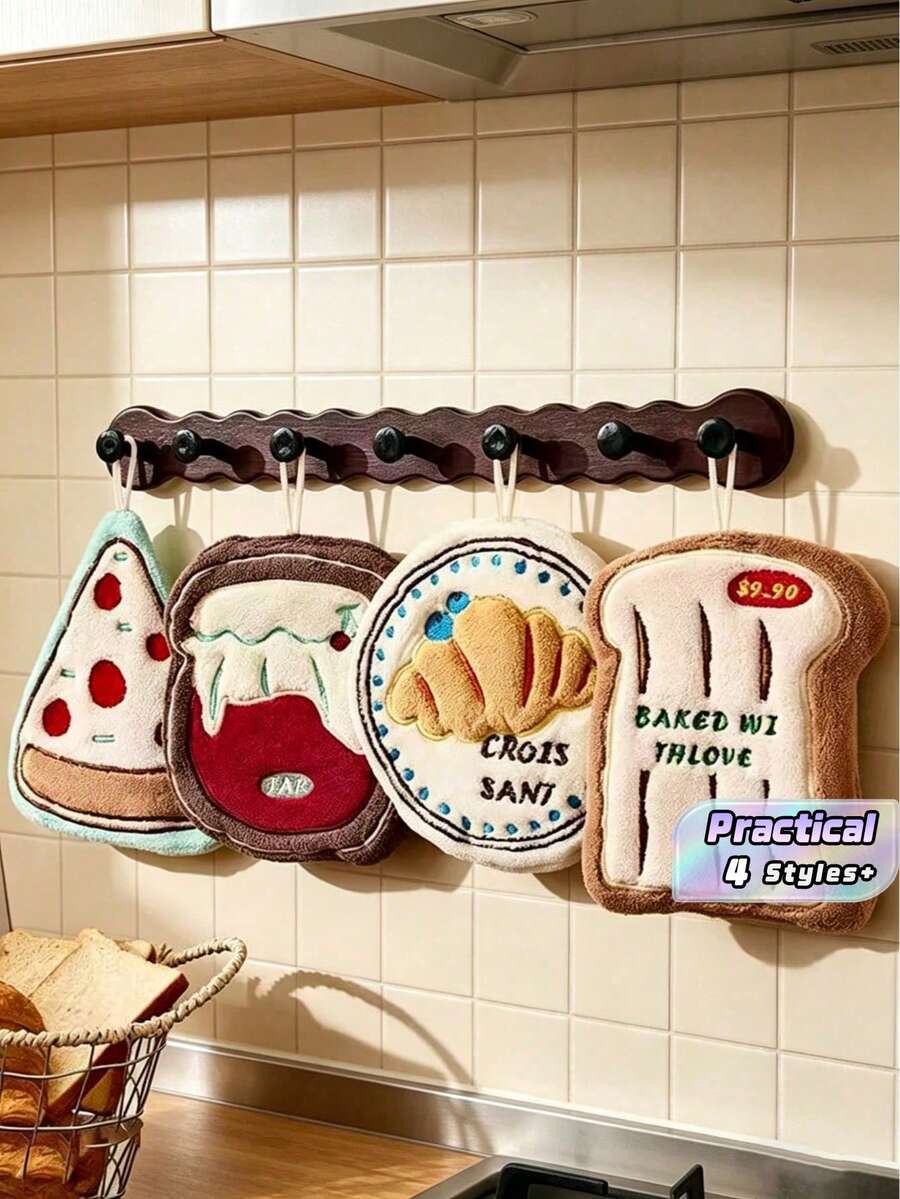 Soft And Absorbent Coral Fleece That Is Shed-Resistant; A Multi-Purpose, Quick-Drying Towel Featuring A Hanging Loop And A Cute Donut Design-Perfect For Use In The Bathroom Or Kitchen. - Multicolor - View 1