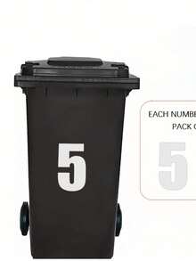1pc PVC Self-Adhesive White Number Sticker - 5.91 Inch (15 Cm) Commercial Grade High Visibility Reflective Trash Can Label, No Residue Edges; Suitable For Wheeled Trash Cans, Large Garbage Bins, Vehicle Trash Cans And Garage Storage Organization - Multicolor - View 9