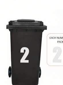 1pc PVC Self-Adhesive White Number Sticker - 5.91 Inch (15 Cm) Commercial Grade High Visibility Reflective Trash Can Label, No Residue Edges; Suitable For Wheeled Trash Cans, Large Garbage Bins, Vehicle Trash Cans And Garage Storage Organization - Multicolor - View 11