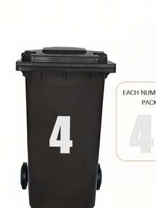 1pc PVC Self-Adhesive White Number Sticker - 5.91 Inch (15 Cm) Commercial Grade High Visibility Reflective Trash Can Label, No Residue Edges; Suitable For Wheeled Trash Cans, Large Garbage Bins, Vehicle Trash Cans And Garage Storage Organization - Multicolor - View 14