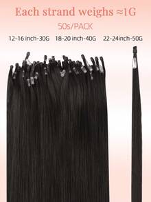 50 Strands Microlink Hair Extensions Human Hair, Natural Black Micro Loop Design, Ultra‑Smooth & Super‑Soft Silky Straight Micro Bead Texture, Premium Healthy Remy Hair, Easy Installation, Ideal For Women Daily Hair Volume Boosting - S1B - View 5