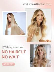 50 Strands Micro Loop Hair Extensions Real Human Hair P18/613# Caramel Blonde To Bleach Blonde Microbead Hair Extensions Utral Smooth And Super Soft Silky Straight Micro Loop Healthy  Human Hair Extensions For Woman Halloween Costumes - S18/613 - View 11