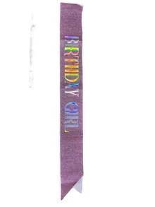 1-Piece Birthday Decoration Set, Satin Shoulder Straps, Party Supplies, Birthday Girl - Pink - View 4