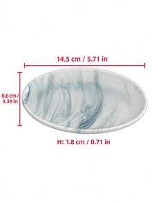 Haus Hana 1pc Ceramic Tray, Multi-Purpose Organizer For Towels, Jewelry, Keys, Perfume, Vanity Desk, Entryway, Bathroom, Hotel, Restaurant, Elegant Home Decor - Multicolor - View 7