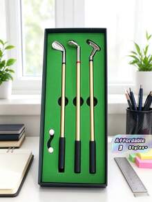 Golf Pen Gift Box, Mini Desktop Golf Game Writing Set, Putter-Shaped Ballpoint Pen And Golf Flag, Board Game, A Gift For Golf Enthusiasts, Christmas Office Supplies - multicolor - View 2