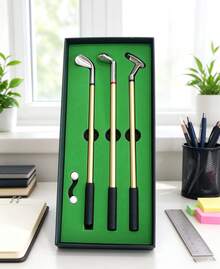 Golf Pen Gift Box, Mini Desktop Golf Game Writing Set, Putter-Shaped Ballpoint Pen And Golf Flag, Board Game, A Gift For Golf Enthusiasts, Christmas Office Supplies - multicolor - View 3