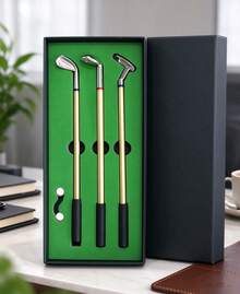 Golf Pen Gift Box, Mini Desktop Golf Game Writing Set, Putter-Shaped Ballpoint Pen And Golf Flag, Board Game, A Gift For Golf Enthusiasts, Christmas Office Supplies - multicolor - View 4
