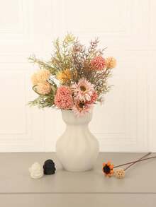 1PC Standard Size Textured Pleated Crinkle Effect Vase Flower Holder With Unique Wavy Surface For Home Living Room Tabletop Desktop Floral Arrangement Display Decorative Centerpiece Sturdy Non Slip Base Easy Clean Versatile Use Home Decor Essential - A - View 14