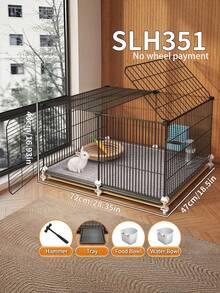 Encrypted Rabbit Cage Large Household Indoor Rabbit Cage With Toilet Suitable For Guinea Pigs And Hamsters Pet Rabbit Hutch - Multicolor - View 13