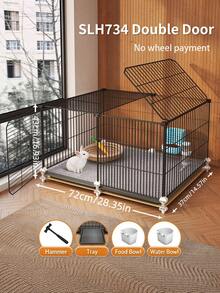 Encrypted Rabbit Cage Large Household Indoor Rabbit Cage With Toilet Suitable For Guinea Pigs And Hamsters Pet Rabbit Hutch - Multicolor - View 11