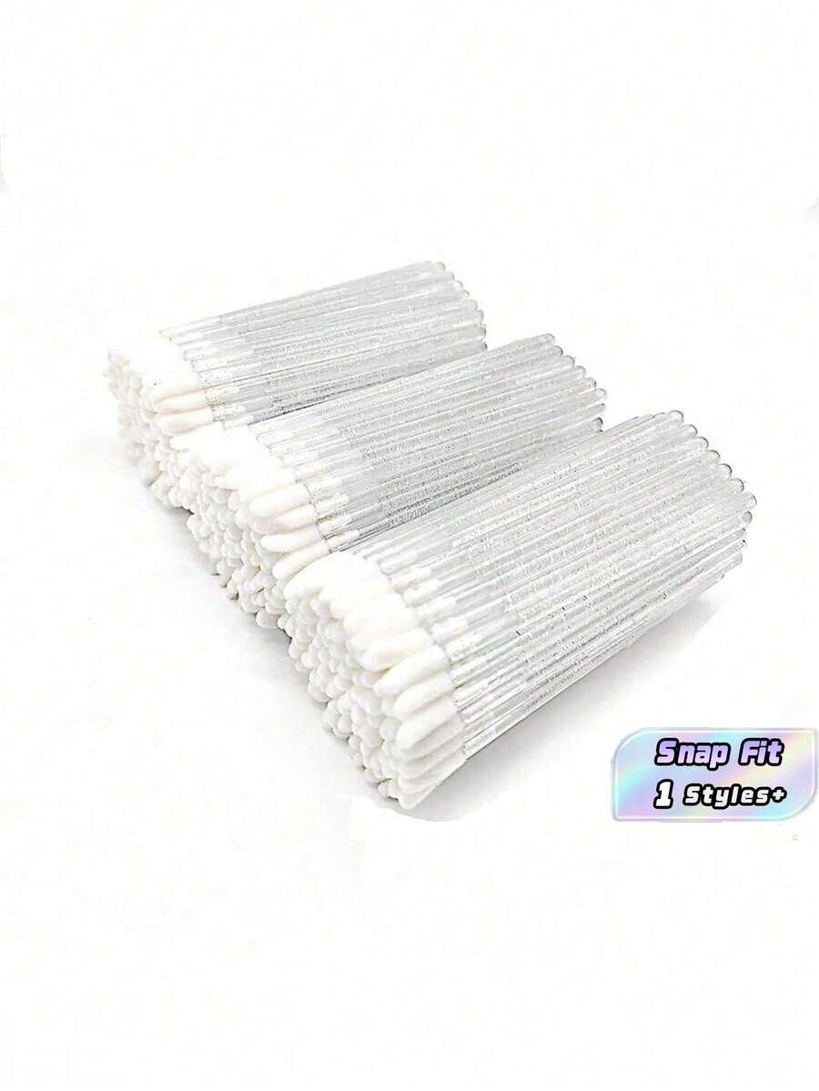 500 Set Lip Brush, Crystal Clear Lipstick, Lip Gloss Brush Stick - White - View 1