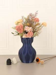 1PC Standard Size Textured Pleated Crinkle Effect Vase Flower Holder With Unique Wavy Surface For Home Living Room Tabletop Desktop Floral Arrangement Display Decorative Centerpiece Sturdy Non Slip Base Easy Clean Versatile Use Home Decor Essential - A - View 12