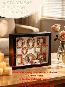 1 Set 3d Museum Silhouette 3d Photo Frame Set, Including Gold Resin Mini Frame Set, Celebrate Precious Memories In A Unique Way, Personalized And Distinctive Commemorative Photo Frame Accessories - Multicolor - View 7