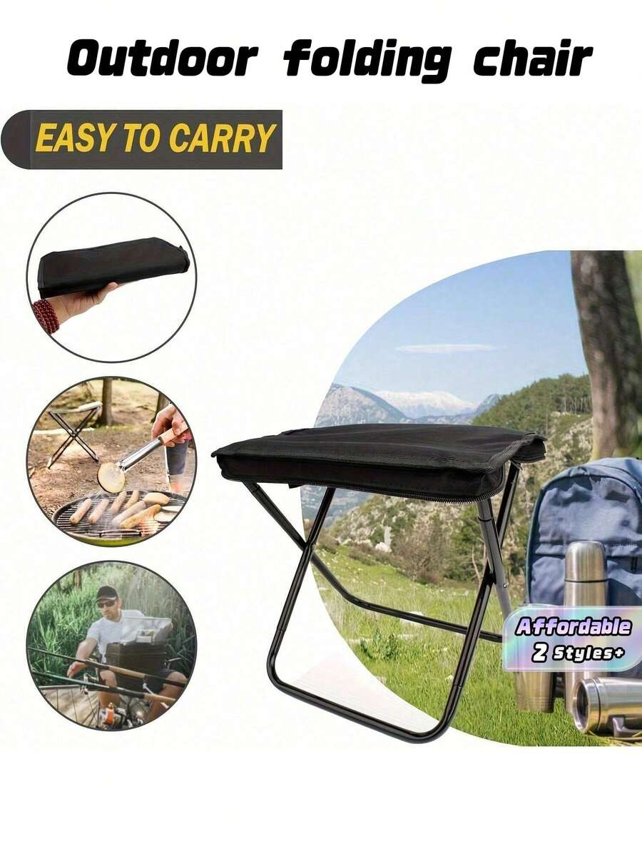 Portable Multifunctional Outdoor Picnic Camping Folding Chair, Ultra-Light Fishing Stool, Travel Stool, Fishing Gear - A - View 1