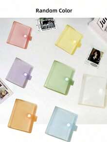 1pc 3-Inch Photo Album, Cute Light Color Transparent Card/Sticker Collection Book, DIY Style; Double-Sided 30 Pages, Total 60 Card Slots; Snap Closure Design, PP Material, Lightweight And Portable; Suitable For Storing K-Pop Photocards, Photos - one-size - View 18