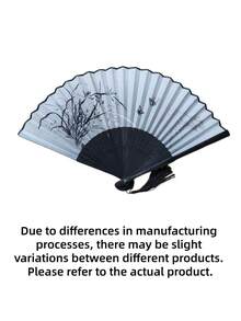Elegant And Retro - Style Bamboo Folding Fan With Floral Patterns. Hand - Made, High - Quality Hand Fan, Suitable For Daily Use And Cultural Activities. An Ideal Gift For Students And Traditionalists. Bamboo Decorations. - Multicolor - View 8