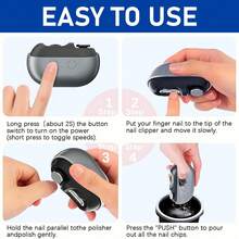 Kềm cắt móng tay và dũa điện 2 trong 1 có đèn LED, dụng cụ làm móng cầm tay, bao gồm đèn chiếu sáng và hộp thu gom móng thừa, sạc USB, phù hợp để làm nail, cắt tỉa, đánh bóng và tạo hình móng - Nhiều màu - Xem 9