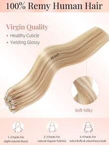 50 Strands Micro Loop Hair Extensions Real Human Hair P18/22#Balayage Caramel Blonde To Bleach Blonde Microbead Hair Extensions Utral Smooth And Super Soft SilkyStraight Micro Loop Healthy  Human Hair Extensions For Woman - S18A/613A - View 2