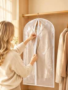 5pcs Transparent Hanging Garment Dust Cover, Household Suit Coat Storage Bag, Closet Organizer Cover, Multi‑Size Available - Multicolor - View 2