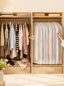 5pcs Transparent Hanging Garment Dust Cover, Household Suit Coat Storage Bag, Closet Organizer Cover, Multi‑Size Available - Multicolor - View 6