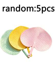 10pcs Plastic Vintage‑Style Hand Fan, Durable Palm‑Shaped Cooling Fan, Retro Hand‑Held Fan For Elderly Daily Summer Use - one size fits all - View 10